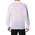 thumbnail image 3 of INSPIRE CHIC Men's Shirts Sheer Button Down Long Sleeve Party Shirt S White, 3 of 5