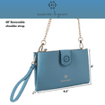 thumbnail image 5 of Nanette Lepore Womens Crossbody Purse Faux Leather Handbag with Wristlet Attachment Sky Blue, 5 of 8