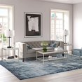 thumbnail image 3 of Henn&Hart Traditional Metal Coffee Table with Tempered Glass Top and Shelf, Nickel, 3 of 8