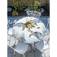 thumbnail image 6 of Sea Turtle Coastal Round Fitted Tablecloth with Elastic Edge, Waterproof Table Cloth Table Cover for 36"-44" Tables, Summer Beach Coral Ocean Blue Nautical Tablecloths for Dining Picnic Outdoor, 6 of 9