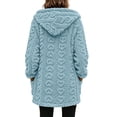 thumbnail image 4 of Utoimkio Women's Winter Long Fleece Jackets Warm Zip Up Hoodie Long Sleeve Sweater Coat Fall Winter Warm Outwear Size S-3XL, 4 of 8