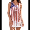 thumbnail image 1 of Traje de Baño para Mujer, Pareo de Crochet, Vestido de Tirantes, con Estampado de Bandera Nacional 2, Talla L, 1 of 7