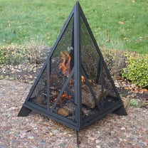 Sunnydaze Majestic Pyramid 21" Triangle Wood-Burning Black Finish Steel Outdoor Fire Pit