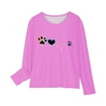thumbnail image 4 of MeetoTime Girls Long Sleeve Tops Spring Fall Crewneck Printed Dressy Tunic Tops Children's Pullover Undershirt, 4 of 5
