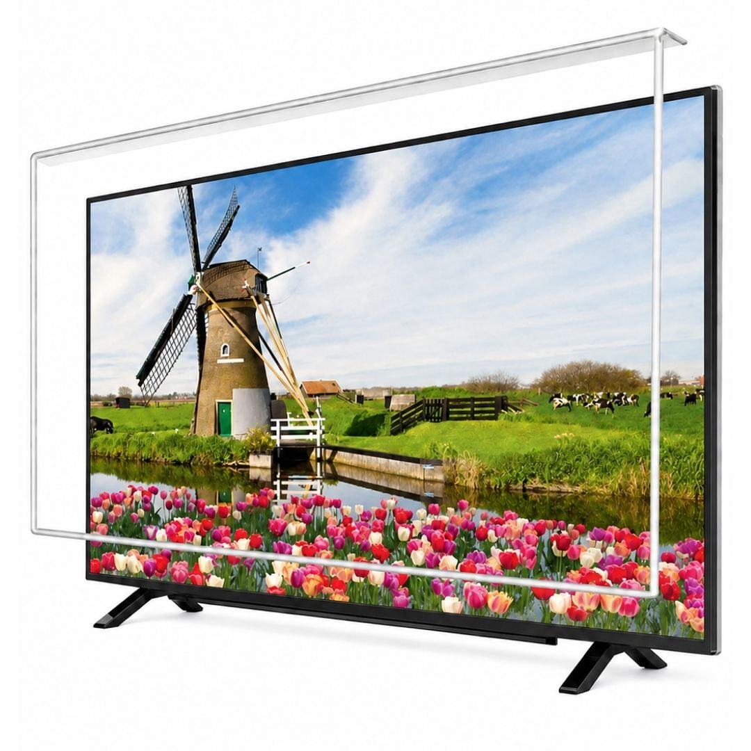 50 inch TV Screen Protector Crystal Clear Clarity for Most 50" TVs Clear 10x More Durable - Easy Installation - Universal Compatibility. PROTECT YOUR TV SCREEN FROM DAMAGE