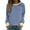 Blue, variant on Oalirro Cute Long Sleeve Tops for Women Striped Print Round Neck Tops for Women 2024 Fall and Winter Blue Shirt