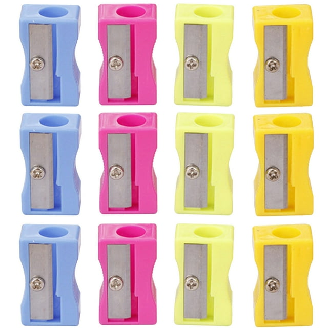 EeaseCA 24pcs Handheld Plastic Pencil Sharpener Mini Manual Pencil Sharpener (Mixed Colors)