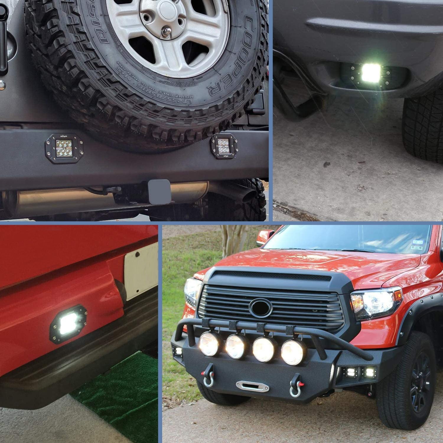 Nilight W1423S-B 2PCS 18W Spot Beam 4.8inch LED Work Light Driving Lights Led Light Bar Off Road Led Lights Flush Mount for Jeep Truck Tacoma Bumper ATV UTV