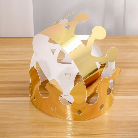 UNOMOR Golden Crown Cap for Birthday Celebrations and Party Decorations 12Set