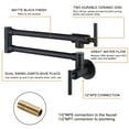 thumbnail image 5 of Wowow Pot Filler Faucet Matte Black Wall Mount Brass Pot Filler Folding Kitchen Faucets Over Stove, 5 of 7