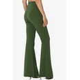 thumbnail image 4 of TheMoogan Pantalon Confortable Évasé Taille Haute Uni pour Femmes en Coton Extensible Yoga, 4 of 6