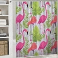 thumbnail image 6 of Orinice Flamingo Banana Leaf Shower Curtain for BathroomWaterproof Polyester Fabric Shower Curtains Set with 12 Plastic Hooks Machine Washable Bath Curtain Decoration 36x72, 6 of 7