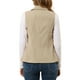 thumbnail image 3 of Chaqueta sin mangas con cremallera Inspire Chic para mujer, chaleco utilitario con bolsillos M color caqui, 3 of 7