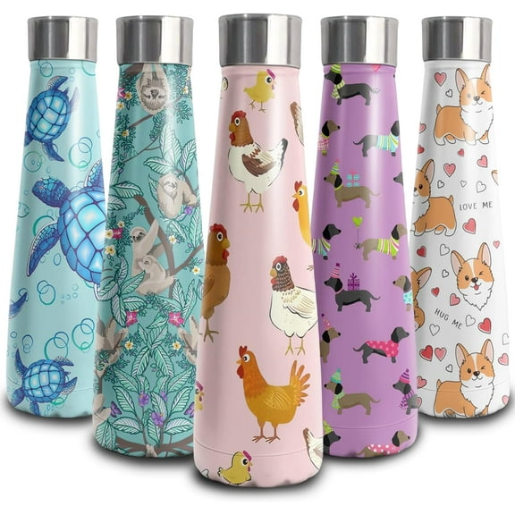 16 oz Butterfly Stainless Steel Water Bottle, Leak Proof Cola Shape Thermo, Insulated Sports Flask Travel Coffee Mug Cup Tumbler, Gifts for Woman Animal Lovers