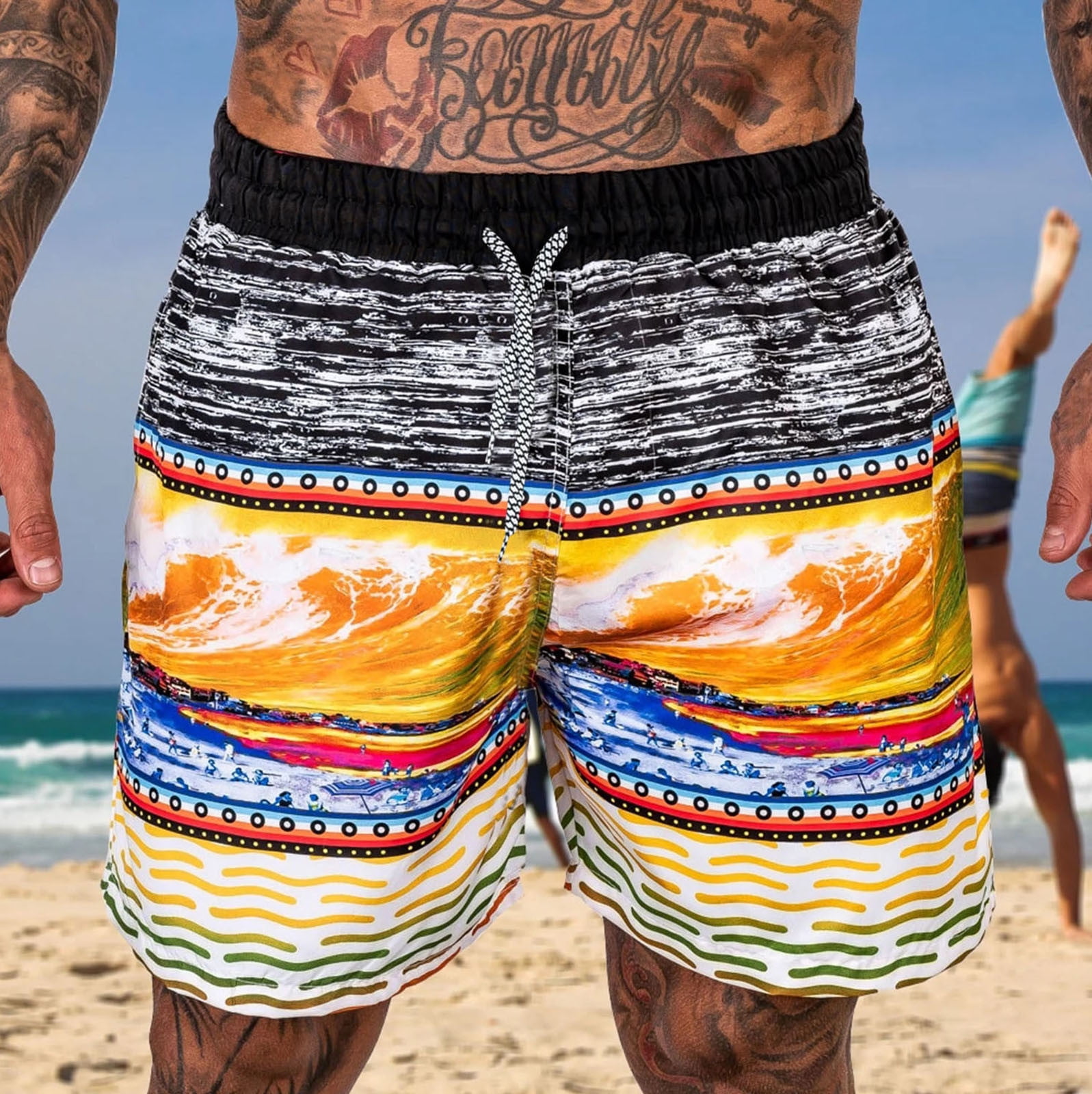 Men's Fashion Summer Color Print 