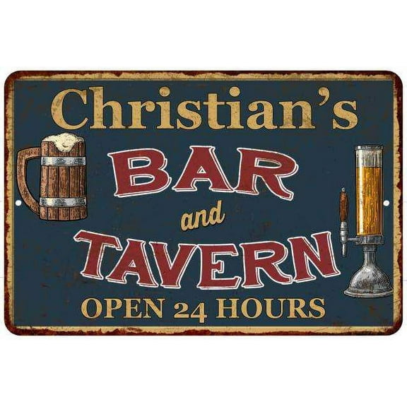 Christian's Green Bar & Tavern Rustic Sign Decor 8x12 208120047967