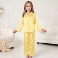thumbnail image 2 of Hessimy Toddler Boys Girls Spring Summer 2Pcs Long Sleeve Button Pajamas Casual Set, Button Pjs Style,1-11 Years(Yellow,3-4 Years), 2 of 7