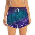 thumbnail image 2 of Sigee Purple and Green Glitter for Women's Athletic Shorts High Waisted Running Shorts Pocket Sporty Short Gym Elastic Workout ShortsXX-Large, 2 of 9