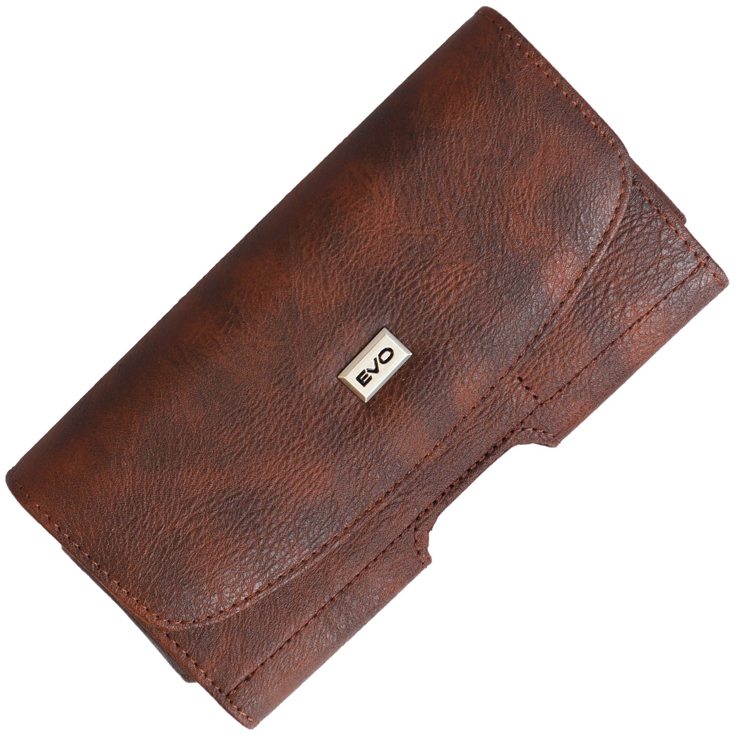 Cute EVO 7.2" Horizontal Nylon Pouch with Card Holder - Brown