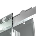 thumbnail image 3 of Clovis 76x72" Double Sliding Glass Shower Door w/ Buffer in Brushed Nickel/Clear, 3 of 7