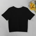 thumbnail image 4 of DuoJiaJ Women's Short Length Fitted V Neck Ribbed High Elasticity Bustier Short Sleeve Top Women's Linen Shirts Black L, 4 of 5