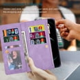 thumbnail image 6 of Dteck Case For Samsung Galaxy Z Fold3 5G,Magnetic Leather Zipper Card Holder Wallet Hyrbid PC Case Kickstand Shockproof Protective Cover with Wrist Strap,Purple, 6 of 7