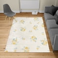 thumbnail image 2 of Rose Turkish Area Rug, Floral Theme Illustration of Rose Flower Romantic Springtime Design Print, Soft Carpet for Living Room Decor with Distressed Look, 2.6' x 5', Dark Yellow, by Ambesonne, 2 of 4