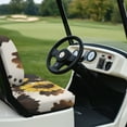thumbnail image 3 of Yuyamidu 2 Piece Sunflower Golf Cart Seat Covers Brown Cow Print Golf Cart Backrest Bottom Seat Cushion Cover for 2-Person Seats Club Car, 3 of 7
