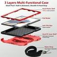 thumbnail image 6 of ELEHOLD Case for Samsung Galaxy Tab A8 10.5 (2022), Shockproof Case with 360°Rotating Adjustable Shoulder Hand Strap & Stand,Red, 6 of 8