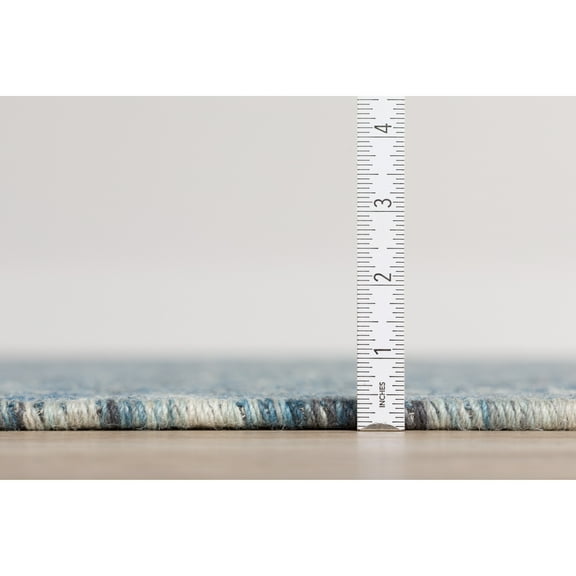 Addison Rugs Addison Winslow Active Solid Wool and Viscose Area  Rug 2'3" x 7'6" - Grey/Blue/Off-White