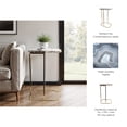 thumbnail image 5 of Sleek End Table, Side Table, or Night Stand for Room Decor - Modern Metal C-Shaped Accent Table with Agate Top for Bedroom or Living Room Decor - Ideal for Bedside or Small Spaces - 24" Multi-Colored, 5 of 12