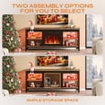 thumbnail image 6 of Pinmoco Electric Fireplace TV Stand for TVs up to 65", Gaming LED Entertainment Center with Open Storage Shelves for Living Room, Bedroom, Rustic, 6 of 10