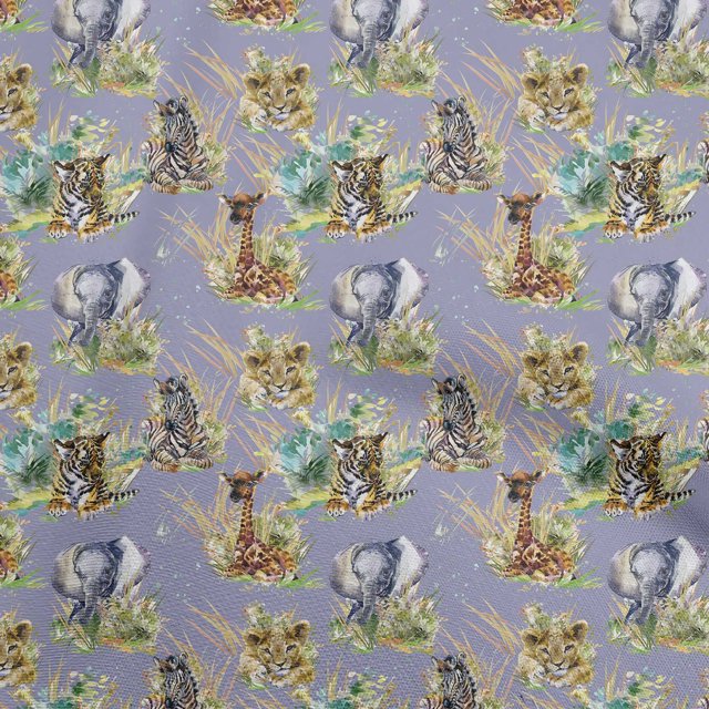 oneOone Polyester Spandex Bluish Violet Fabric Animal Craft Projects Decor Fabric Printed By The Yard 56 Inch Wide