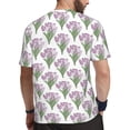 thumbnail image 2 of Wukai Tulips Flowers Print Men's Short-Sleeved Mesh T-Shirt,Quick-Dry Short Sleeve Workout T-Shirt-X-Small, 2 of 8