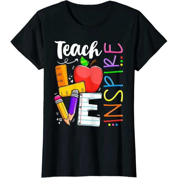 Cute Teach Love And Inspire Women Teacher T-Shirt
