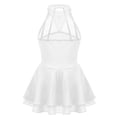 thumbnail image 2 of DPOIS Girls Halter Rhinestone Mesh Splice Figure Ice Skating Dress, 2 of 3