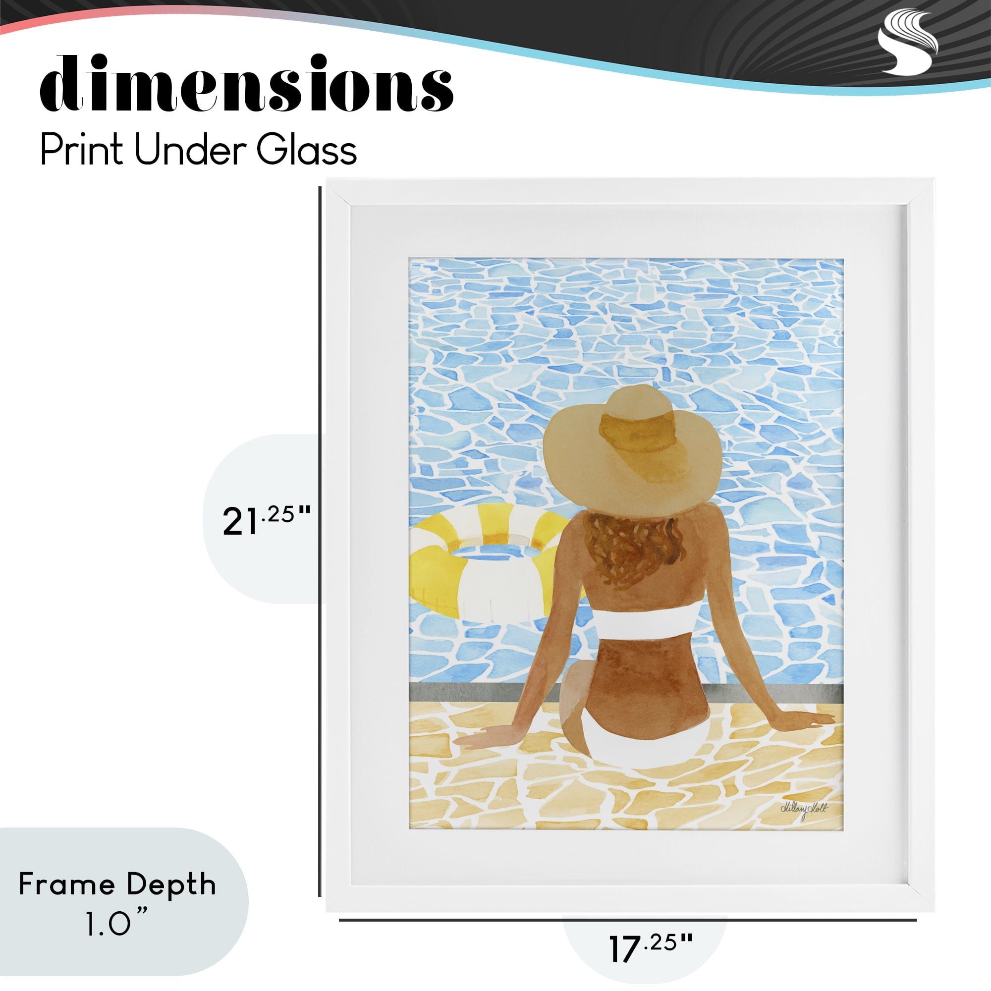 Stupell Industries Summer Poolside Chill White Framed Print Under Glass, design by Hillary Holt