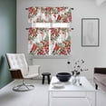 thumbnail image 4 of Cardinal Bird Kitchen Curtains Sets for Windows 24 Inch Length, Winter Poinsettia Pine Cones Berry Wood Rod Pocket Window Treatments Tier Curtains and Valances Set for Bedroom/Bathroom, 4 of 8