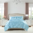 thumbnail image 2 of Paris Hilton 3-Piece Cordelia Satin Blue Comforter Set, Full/Queen, 2 of 11