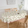 thumbnail image 2 of Oval Tablecloth 60 x 84 Inch, Pink Vintage Floral Oval Table Cloth, Waterproof Wrinkle Free Oval Table Cover for Indoor Outdoor Kitchen Dinning Room, 2 of 6