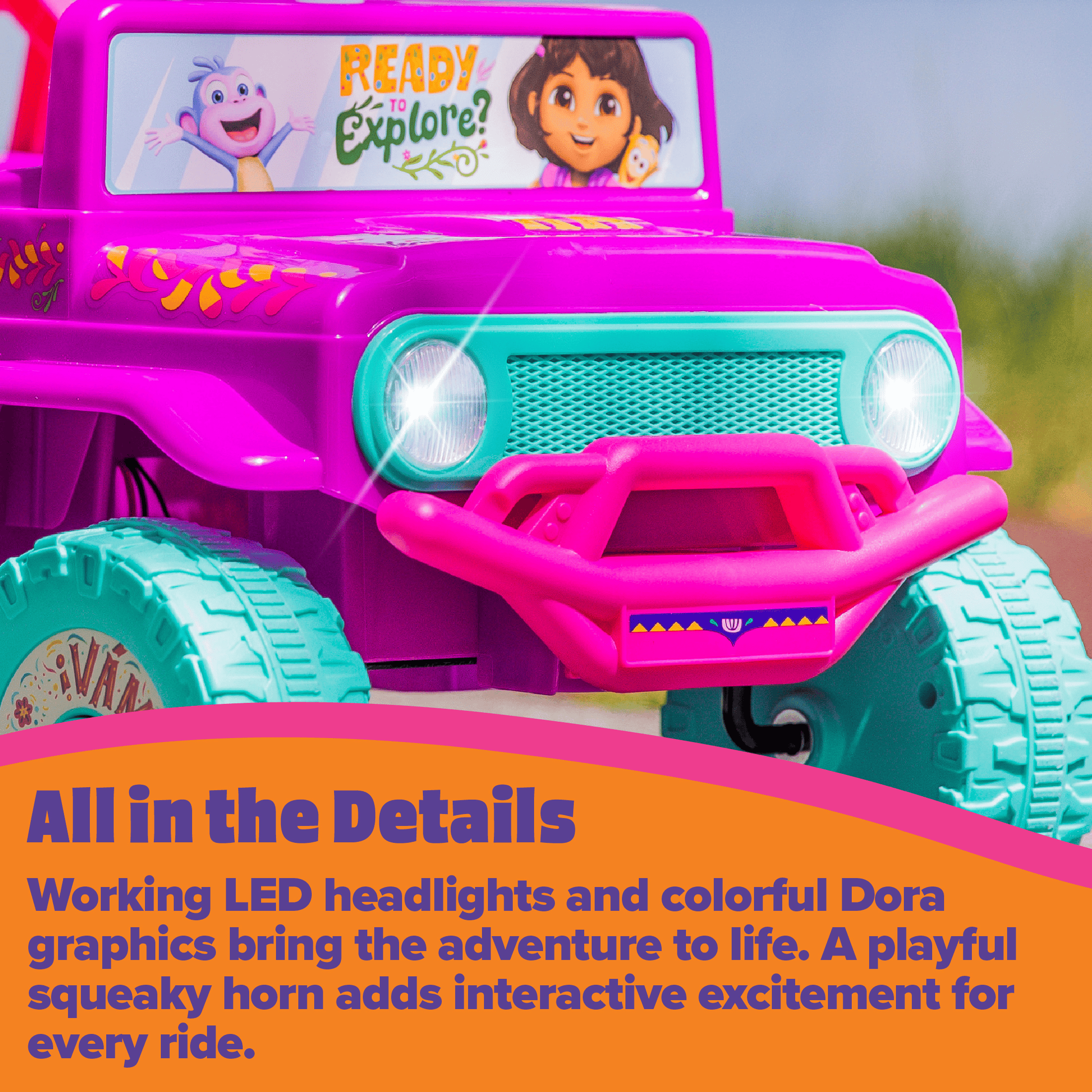 Dynacraft Dora the Explorer 6V Battery-Powered Ride-On for Ages 18 Months-3 Years, 1 Count