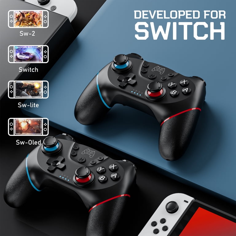 Fousixdi Wireless Controller for Switch 2/Switch/Lite/OLED, 2pk
