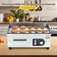 thumbnail image 2 of Towallmark 14 Inch Commercial Electric Griddle Grill,&nbsp;Stainless Steel Flat Top Grill With Adjustable Temperature, 110V Countertop Teppanyaki Grill With Nonstick Surface, For Indoor Outdoor Use, 2 of 7