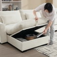thumbnail image 4 of Dinosisco Modular Sectional Sofa with Storage Ottoman, L-Shaped Sleeper Couch for Living Room, Beige Corduroy, 4 of 9