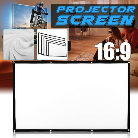 Home Theater Movie Screen HD 16:9 4K Portable Foldable Movie Manual Projector Screen Projection Home Xmas Party Film Theater Movie TV Christmas Party Cinema FOR WORLD CUP + Office Meeting ()