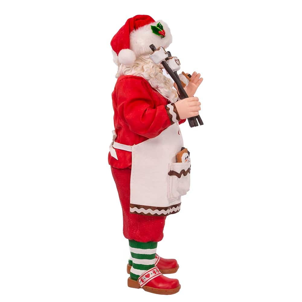 Kurt Adler 10.5-Inch Fabrich? Black Santa in Pajamas and Robe Kurt Adler 10.5-Inch Fabriché Santa and Elf Christmas Decoration