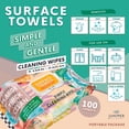thumbnail image 2 of Juniper CLEAN 3 Packs Surface Cleaning Wipes Bleach Free, Thick & Large Dispose, All-Purpose Cleaner for Bathroom, Kitchen, Office, 300 Count Soft Flow, Biodegradable, Citrus Scent, 2 of 4