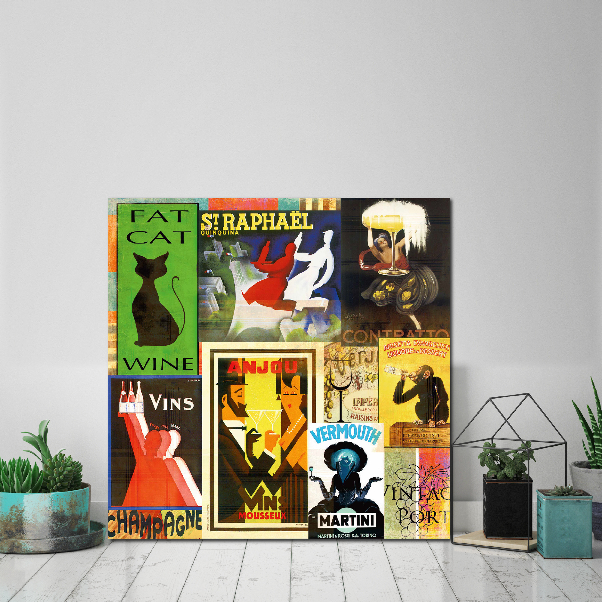 Courtside Market Deco Bar Gallery-Wrapped Canvas Wall Art, 16x16