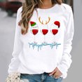 thumbnail image 2 of Sudadera de manga larga con estampado navideño informal con cuello redondo para mujer a la moda Fridja  ghj987+4291, 2 of 4