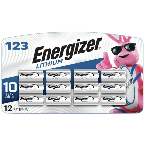 Energizer 123 3V Lithium Photo Batteries (12 Pack), CR123A High Power Lithium Batteries Compatible with Cameras, Flashlights, Electronics and More